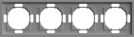 49965 Рамка на 4 поста (серый) Stekker Эмили 49965