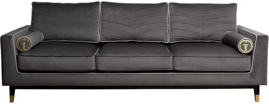 MADRID-Memory-Colt1003+Colt030 Диван Madrid Memory с кантом трехм. без мех.,велюр серый Colt1003+Colt030 Garda Decor арт.MADRID-Memory-Colt1003+Colt030