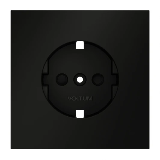 VLS000708 Накладка для розетки с заземлением и защитными шторками Voltum S70 VLS000708 (черный матовый)
