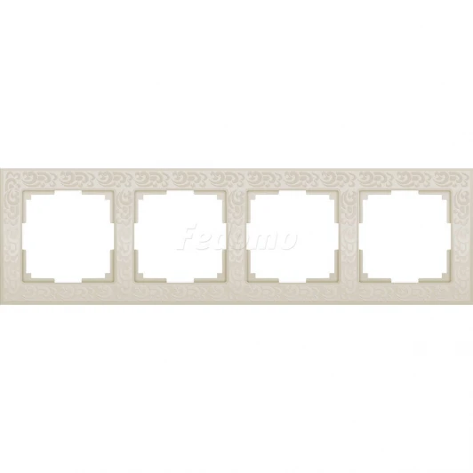WL05-Frame-04-ivory Рамка на 4 поста Werkel Flock, слоновая кость