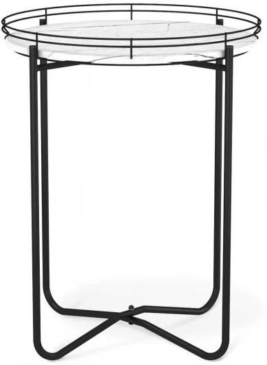 008667 Столик журнальный SHT-CT20 белый мрамор/черный муар от фабрики Mebelik