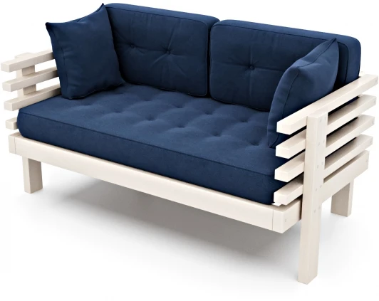 20824 Диван Arsko Стоун Мини беленый дуб синий велюр