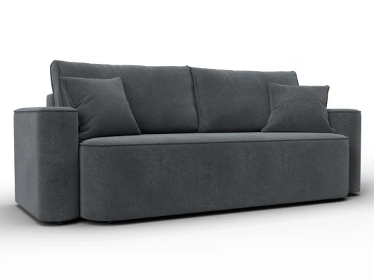 137082 Диван прямой Лига-118 НПБ (ДСП,ЛДСП,Брус,Фанера,Велюр/Светло-серый) Лига Диванов 137082