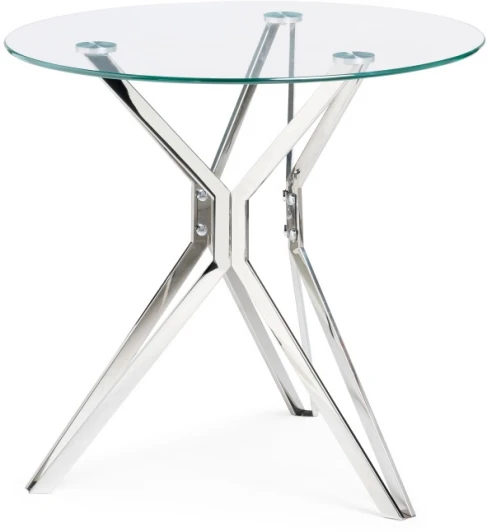 15665 Стеклянный стол Woodville Roko 80 chrome 15665
