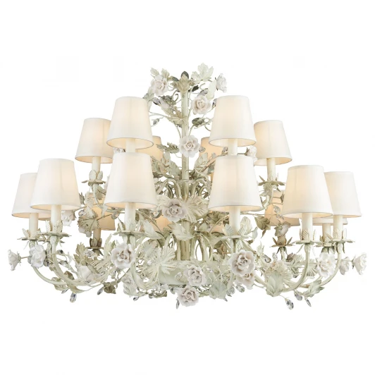 FIORI DI ROSE 1775.18 Подвесная большая люстра Lucia Tucci Fiori Di Rose 1775.18 (220V, на цепи, цветы, ветки, розы)