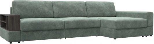 129118 Диван угловой с полкой Лига-055 НПБ Лонг угол универсальный Лига Диванов (Велюр) арт.129118