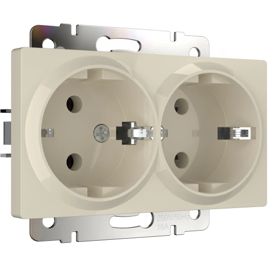 W1172003 Розетка двойная с заземлением (слоновая кость) Werkel W1172003 (a051465)