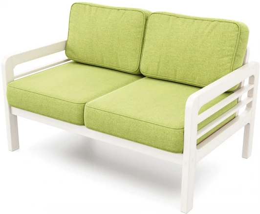 21977 Диван Arsko прямой Бергер М беленый дуб рогожка зеленая