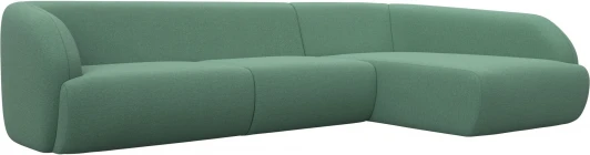 124715 Диван угловой Лига-041 правый угол (Зеленый/Рогожка) Лига Диванов арт.124715