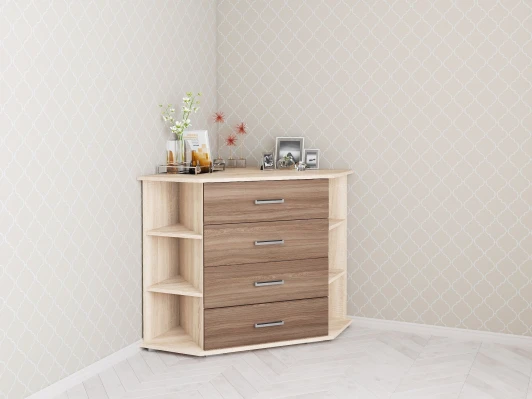 00-00003861 Комод ТЭКС угловой Катрин 7, ясень шимо/дуб сонома