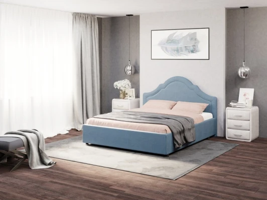 1923872 PROxSON Кровать Vintage (Ткань: Рогожка Тетра Голубой) 140x190