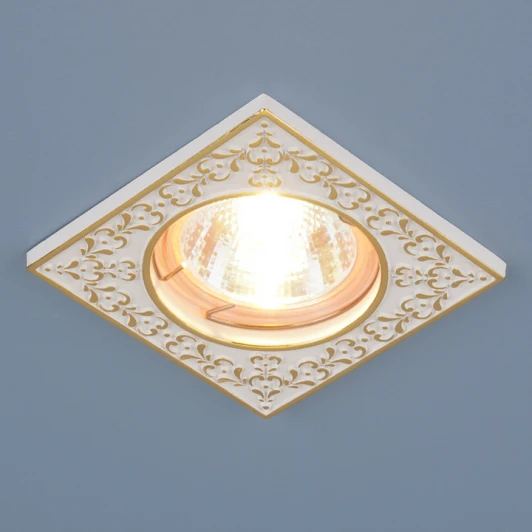 120071 MR16 WH/GD белый/золото Встраиваемый точечный светильник Elektrostandard 120071 MR16 WH/GD белый/золото
