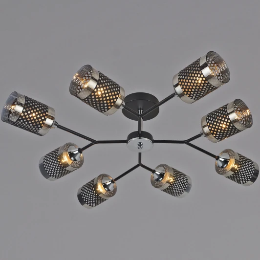 01405-3.3-08B BK+CR Потолочная люстра на штанге Reluce 01405-3.3-08B BK+CR (220V)