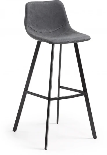 053348 Барный стул La Forma (ex Julia Grup) Alve (Черный/ Пена,Сталь,Фанера)