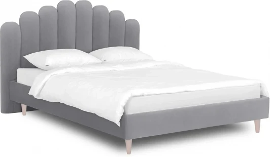 577186 Кровать Queen II Sharlotta L 1600 ОГОГО (арт.577186), (Ткань/Серый)
