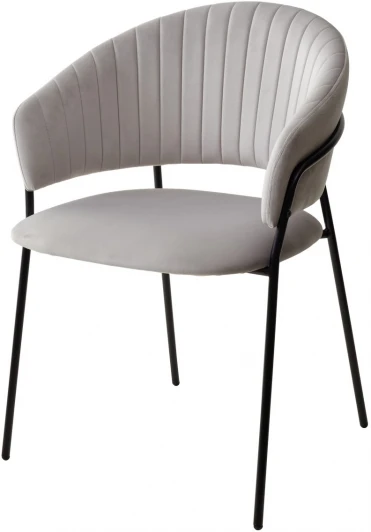 688M04306 Стул M-City ГЕММА, цвет светло-серый #H09, велюр / черный каркас