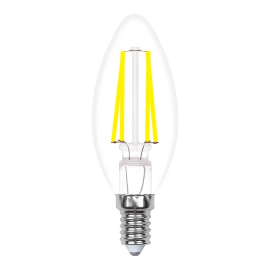 LED-C35-5W/WW/E14/CL/MB GLM10TR картон Лампочка светодиодная свеча прозрачная E14 5W 3000K Uniel LED-C35-5W/WW/E14/CL/MB GLM10TR