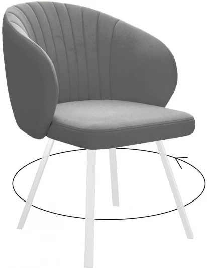 00-00066444 Стул DikLine 258 поворотный, Z28 серый, ножки белые
