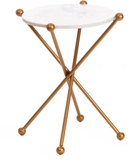 15858 Столик кофейный Secret De Maison TRIXY (mod. 19993) алюминиевый сплав/мрамор, 48*48*56 см, золотой/gold Tetchair 15858