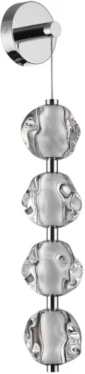 5084/17WL Бра Odeon Light Jemstone 5084/17WL хром/прозрачный/металл/акрил LED 17W 4000K 850Лм (220V, шар, бусы)