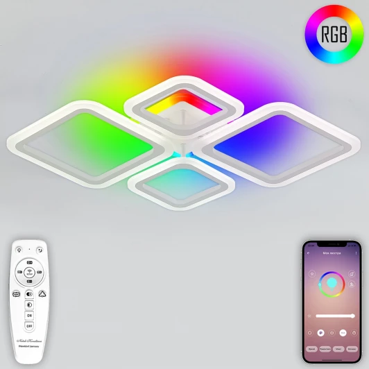 LED LAMPS 81421 Потолочная светодиодная люстра Spektr LED LAMPS 81421 80W, белый, LED с RGB подсветкой