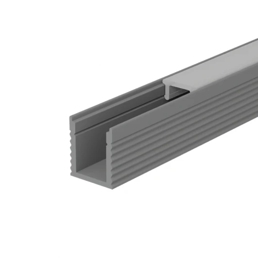 WAP-S-8/9/2000-A Профиль алюминиевый накладной серый 8х9х2000мм для узкой ленты шириной 5мм Wolta WAP WAP-S-8/9/2000-A