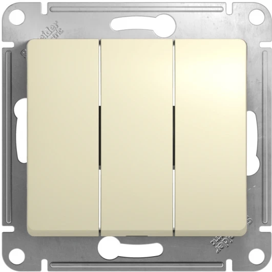 GSL000231 Выключатель встраиваемый трехклавишный (бежевый) Systeme Electric GSL000231