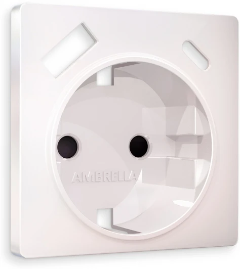 AP2100 Лицевая панель Ambrella Volt ALFA (Жемчуг) для электрической розетки с заземлением со шторками 2USB A+A QUANT AP2100