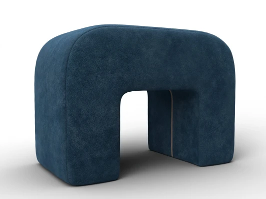 132523 Пуф 008 (ДСП,Брус,Фанера,Велюр/Синий) Лига Диванов 132523