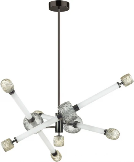 5427/54CL Потолочная люстра на штанге Odeon Light Kliff 5427/54CL черный хром/белый/дымчатый/коньячный/металл/стекло/акрил LED 54W 3000K