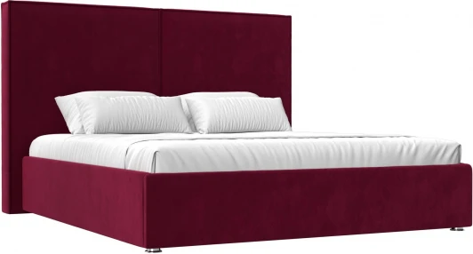 120559 Кровать интерьерная Аура 200 (Бордовый/Микровельвет) Лига Диванов арт.120559