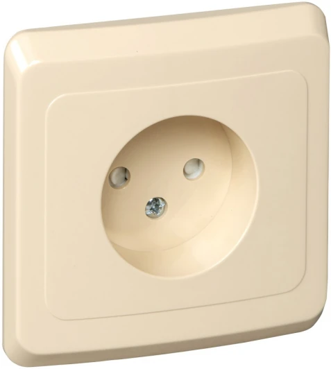 PC16-002K Розетка встраиваемая без заземления со шторками (кремовый) Systeme Electric Этюд PC16-002K