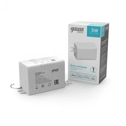BT520 Блок питания 12V 5W IP67 Gauss Basic BT520