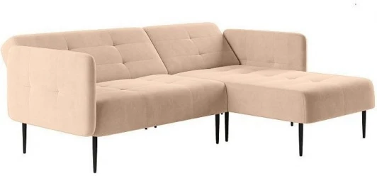 0000004180000000036181 Monaco диван-кровать с шезлонгом, с подлокотниками, бархат бежевый 5 Top Concept арт.13008