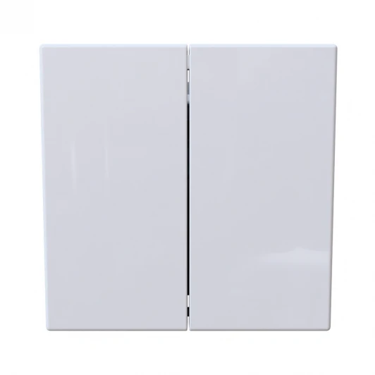 FD3022W Выключатель двухклавишный проходной (белый глянцевый) Jasmart FD FD3022W