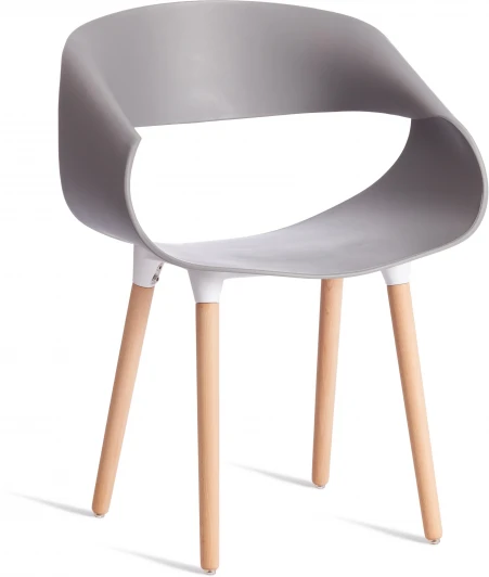 21656 Стул QXX (mod. C1058-1) / 1 шт. в упаковке (Пластик,Дерево /Серый)