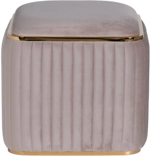 102AN-PUF-1300-SER Пуф Glarus, велюр серый 45*45*45 см Garda Decor арт.102AN-PUF-1300-SER