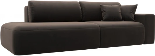121343 Диван прямой Лига-036 НПБ Модерн подлокотник справа (Коричневый/Велюр) Лига Диванов арт.121343