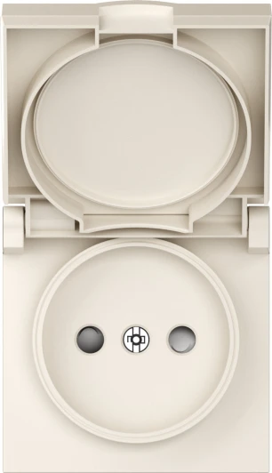 DE43431 Накладка для розетки без заземления, с крышкой, 16A 250 В~, матовый кремовый IP44 Donel A07 DE43431