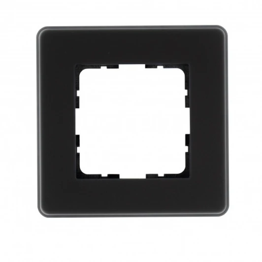 G1001GB-RM Рамка на 1 пост (черный) Jasmart G-Glass G1001GB-RM