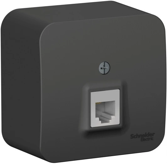 BLNIA011006 Телефонная розетка накладная RJ-11 (антрацит) Systeme Electric Blanca BLNIA011006