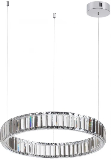 4930/30L Подвесной светильник Odeon Light L-vision 4930/30L хром/прозрачный металл/хрусталь LED 30W VEKIA (220V, на тросе, кольцо)