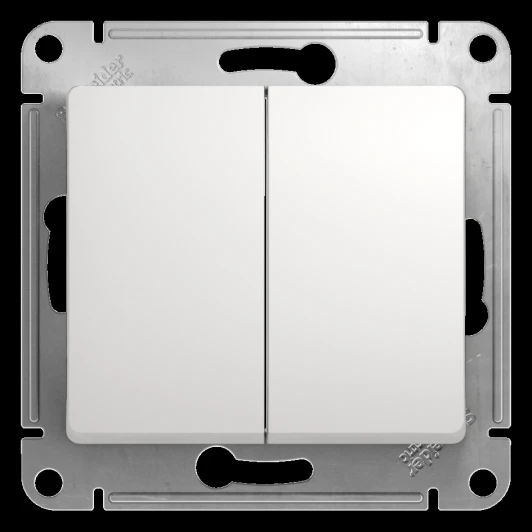 GSL000165 Выключатель встраиваемый двухклавишный (белый) Systeme Electric GSL000165