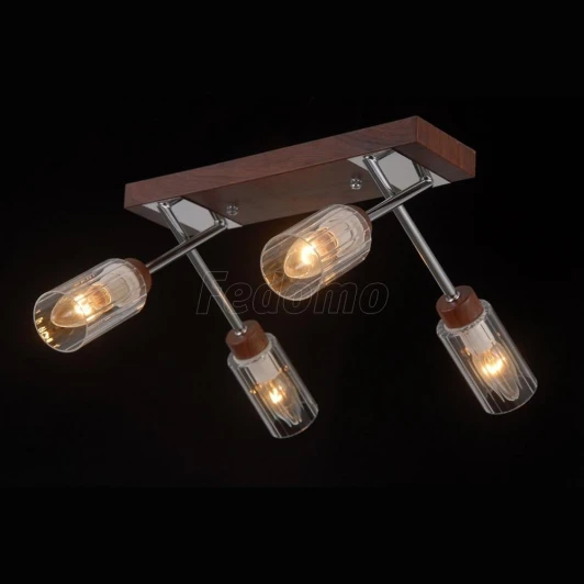 HELSINKI WOOD 81043-4C WOOD,CHROME Люстра потолочная Helsinki Wood HELSINKI WOOD 81043-4C WOOD,CHROME