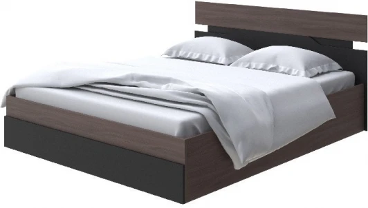 2015043 Без бренда Кровать Milton с подъемным механизмом (ЛДСП Ясень Шимо Темный/Черный) 140x200