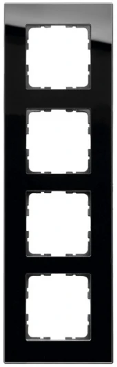 G1004GB Рамка на 4 поста (черный) Jasmart G-Glass G1004GB