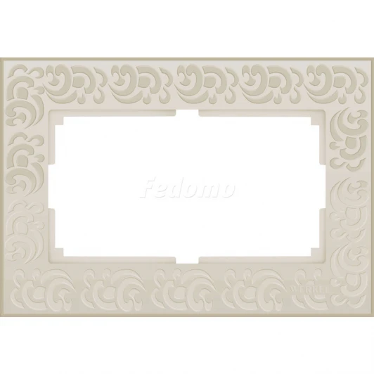 WL05-Frame-01-DBL-ivory Рамка для двойной розетки Werkel Flock, слоновая кость