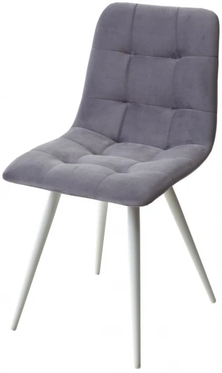 461MC04599 Стул CHILLI-Q серый #27, велюр / белый каркас, 4 шт/ 1 к