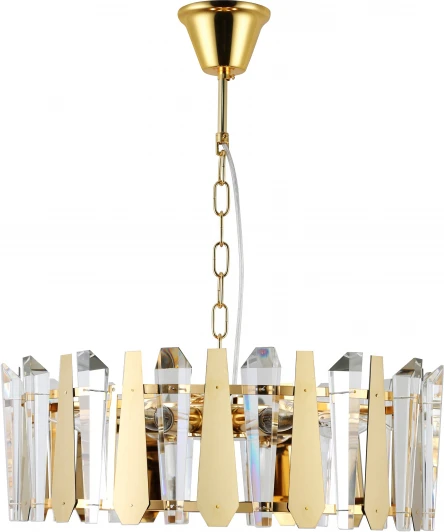 1145/6S Люстра подвесная Isla 1145/6S E14*40W Gold (220V, хрусталь, на цепи, круглые)