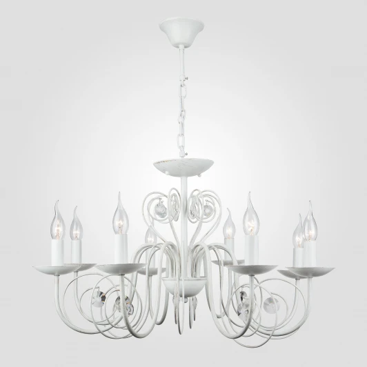 60018/8 белый с золотом Подвесная люстра Eurosvet Tomas 60018/8 белый с золотом (220V, на цепи, подсвечник, свеча)